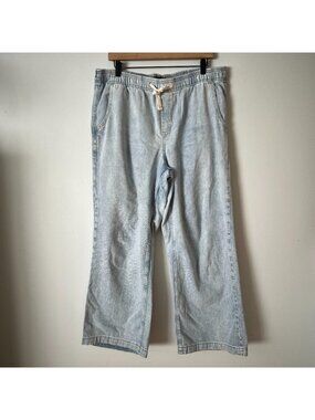 GAP Pull-On Wide Leg High Rise Light Wash Jeans Women's Size Large